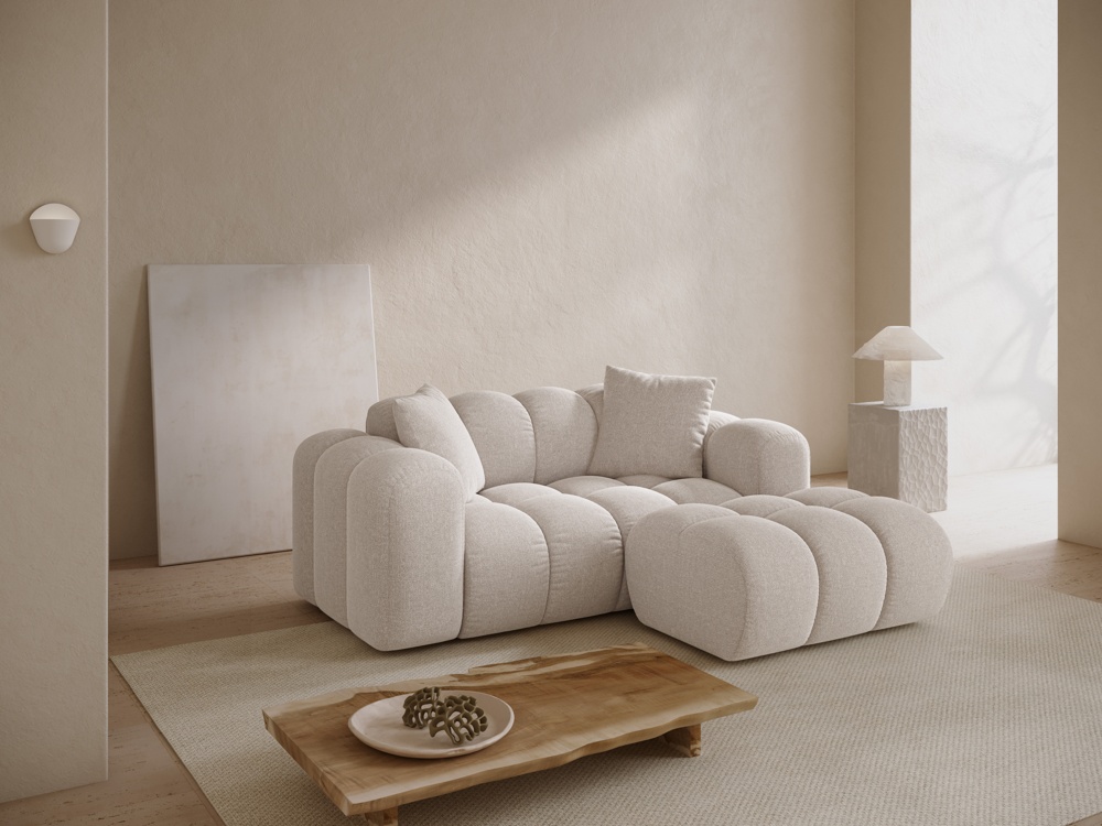 Cosmopolitan Design Pouf Treno Chenille Eden Helles Beige