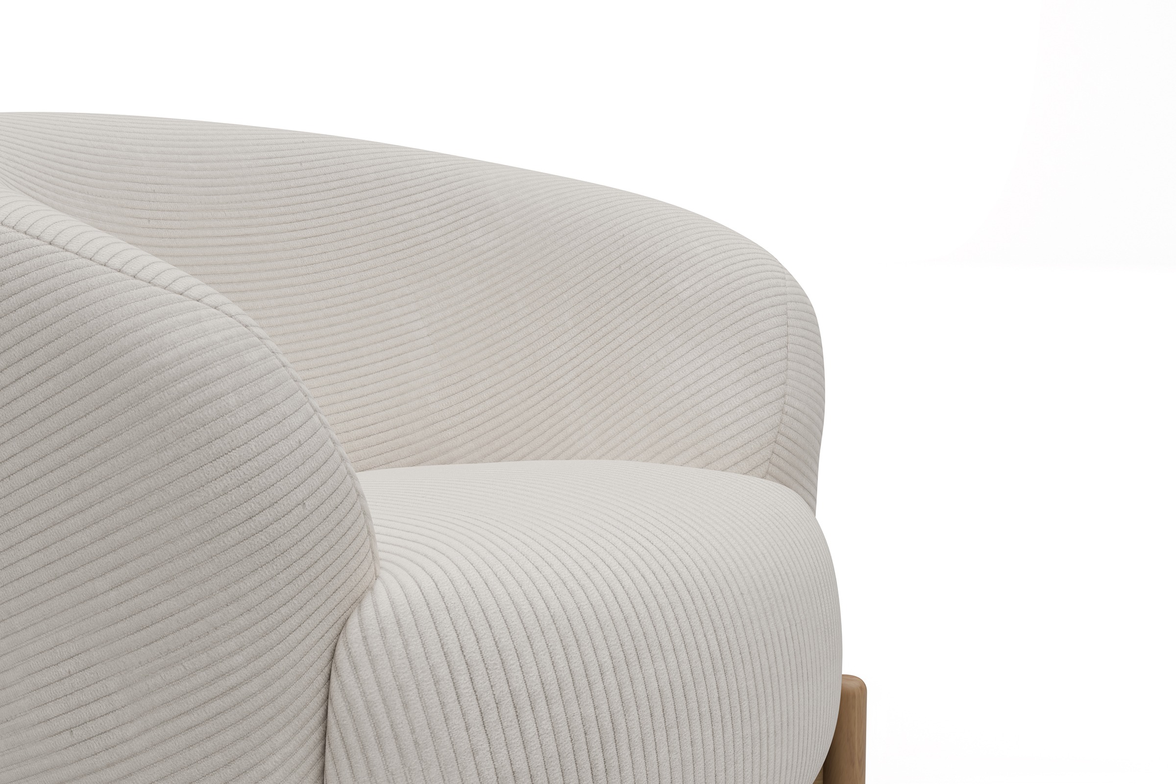 Sessel Ronda Holzbeine Eiche Natur Corduroy-Ivory