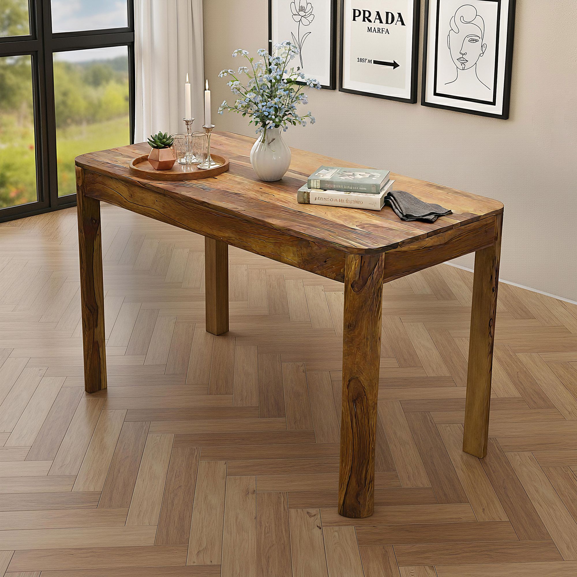 Esstisch Nesset Massivholz Dunkelbraun 120 × 60 cm