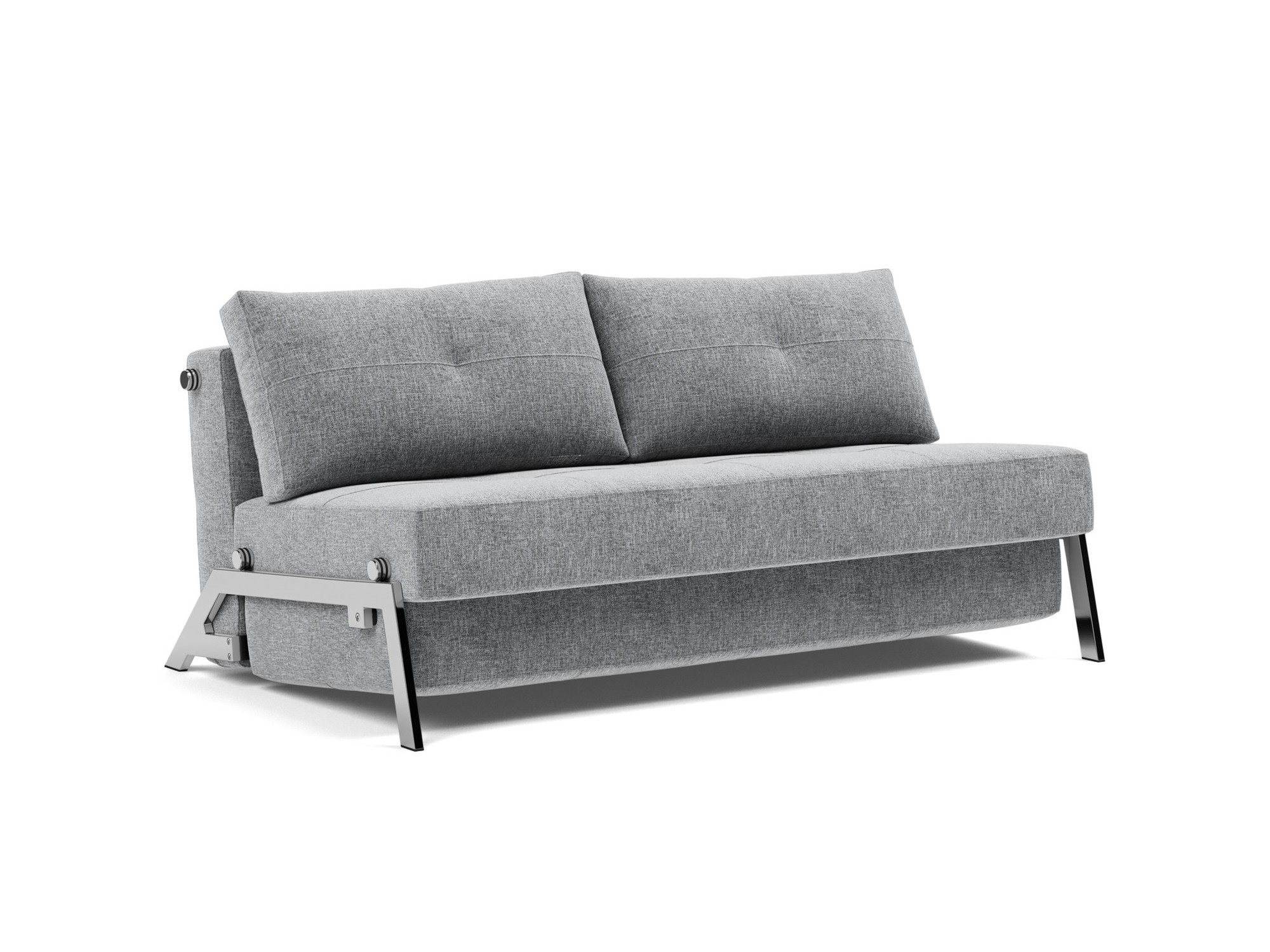 Schlafsofa Cubed 160 Strukturierter Stoff Twist 565-Granite Beine Chrom
