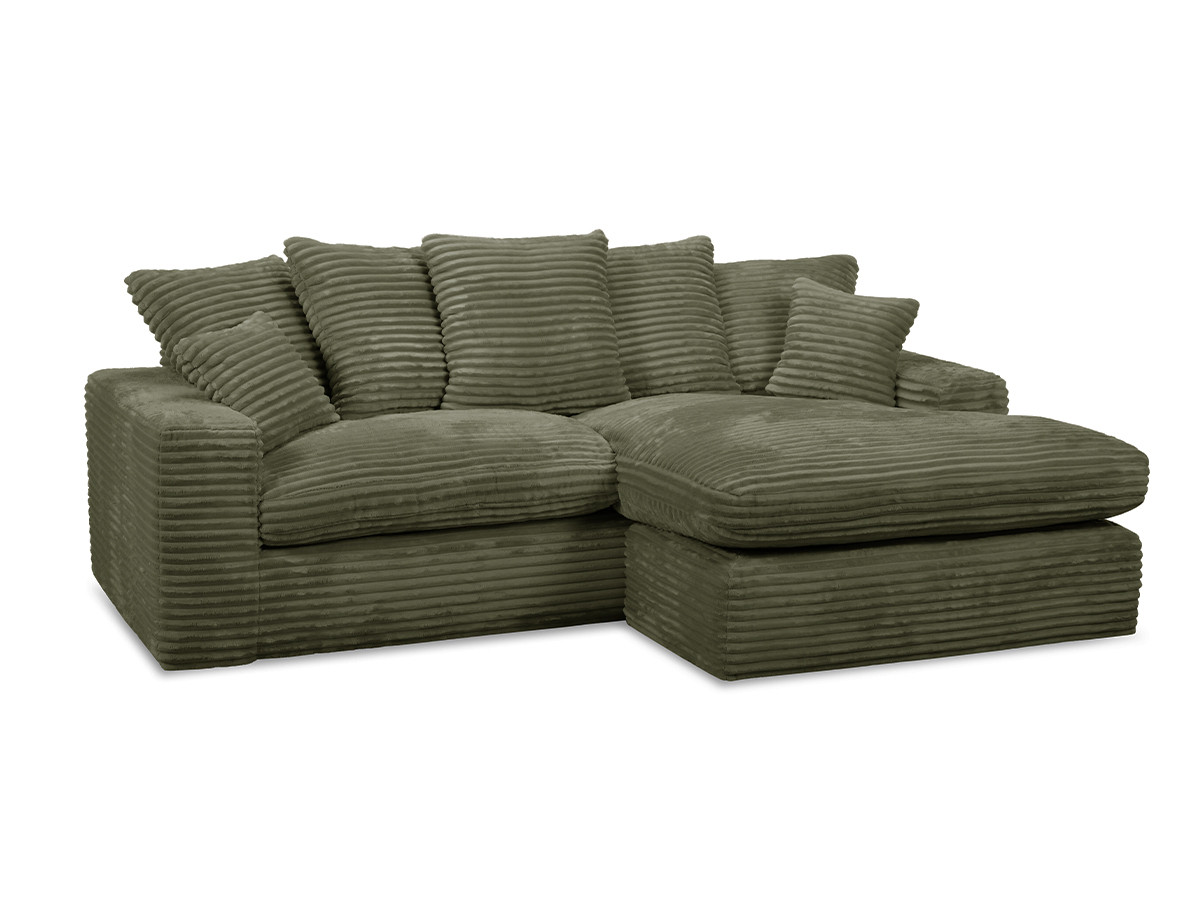 Bobochic Nevada Ecksofa Breitcord weich Grün