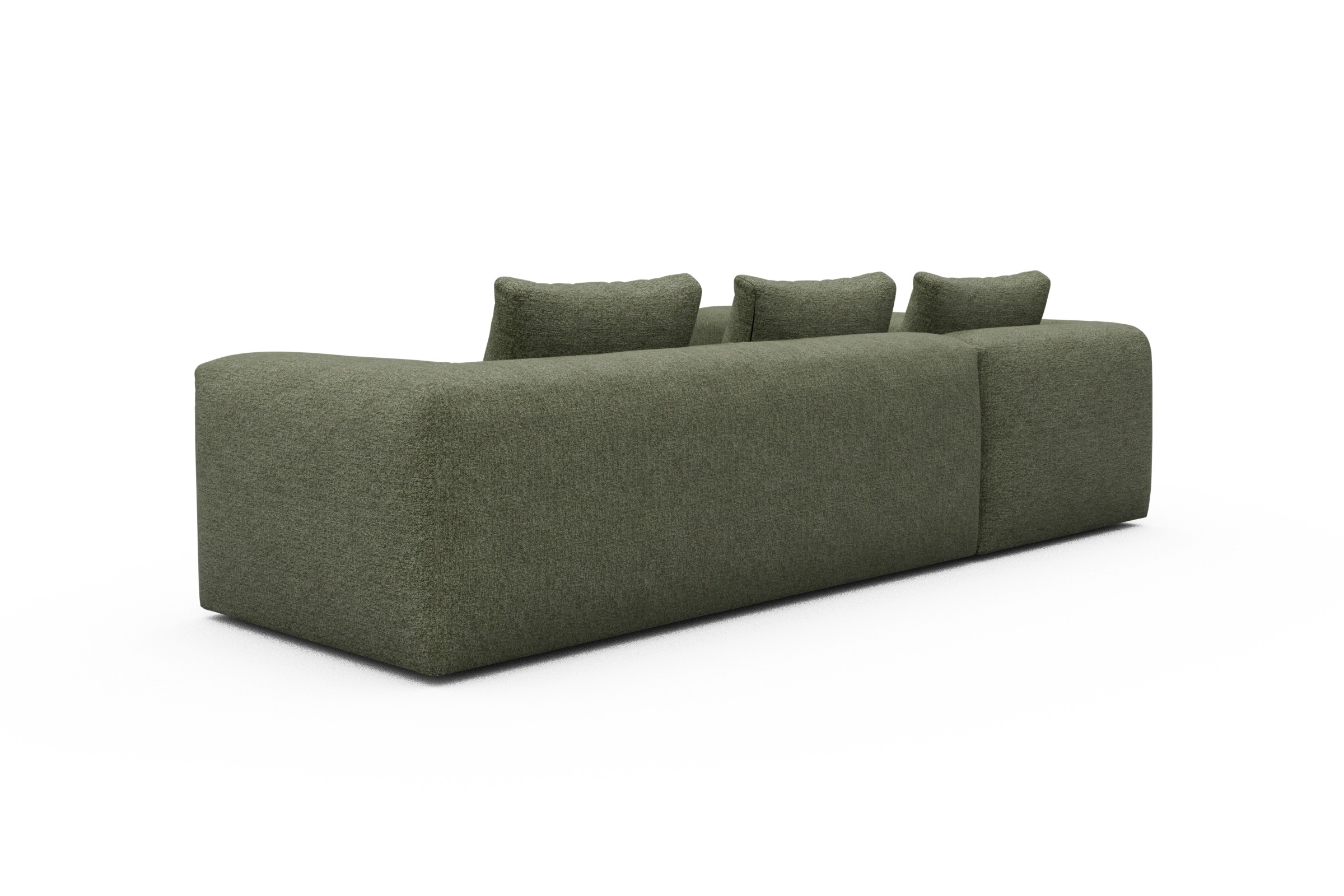 Ecksofa Fred 2x 2,5-Sitzer links offen Carreno-Vivid-Green