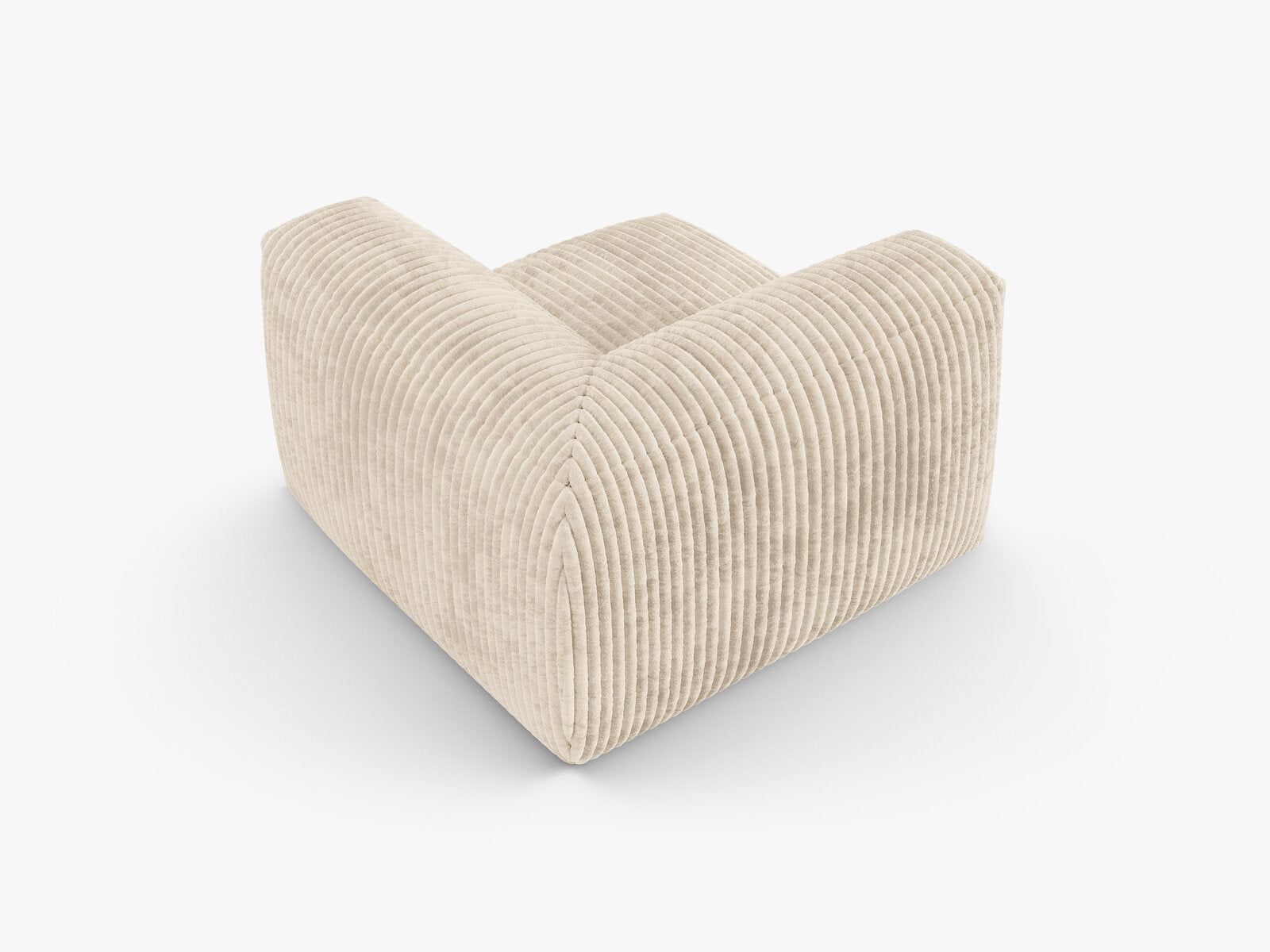 Micadoni symmetrisches Eckmodul Martina 1-Sitzer 90cm Sitztiefe Kord Tilia Helles Beige