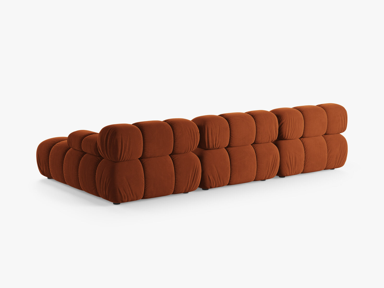 Micadoni Modulares Ecksofa Bellis 4-Sitzer Rechts Samt Bluvel Terrakotta