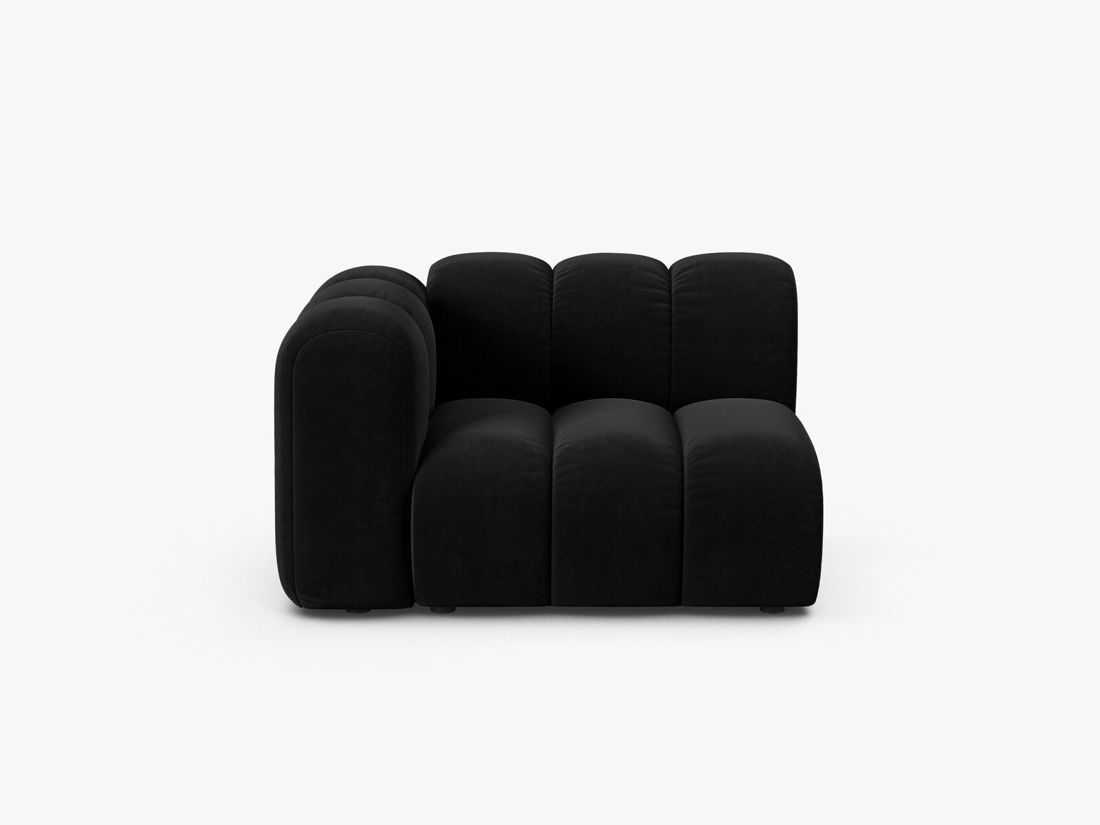 Micadoni Modul Lupine 1-Sitzer Links Samt Salvador Schwarz