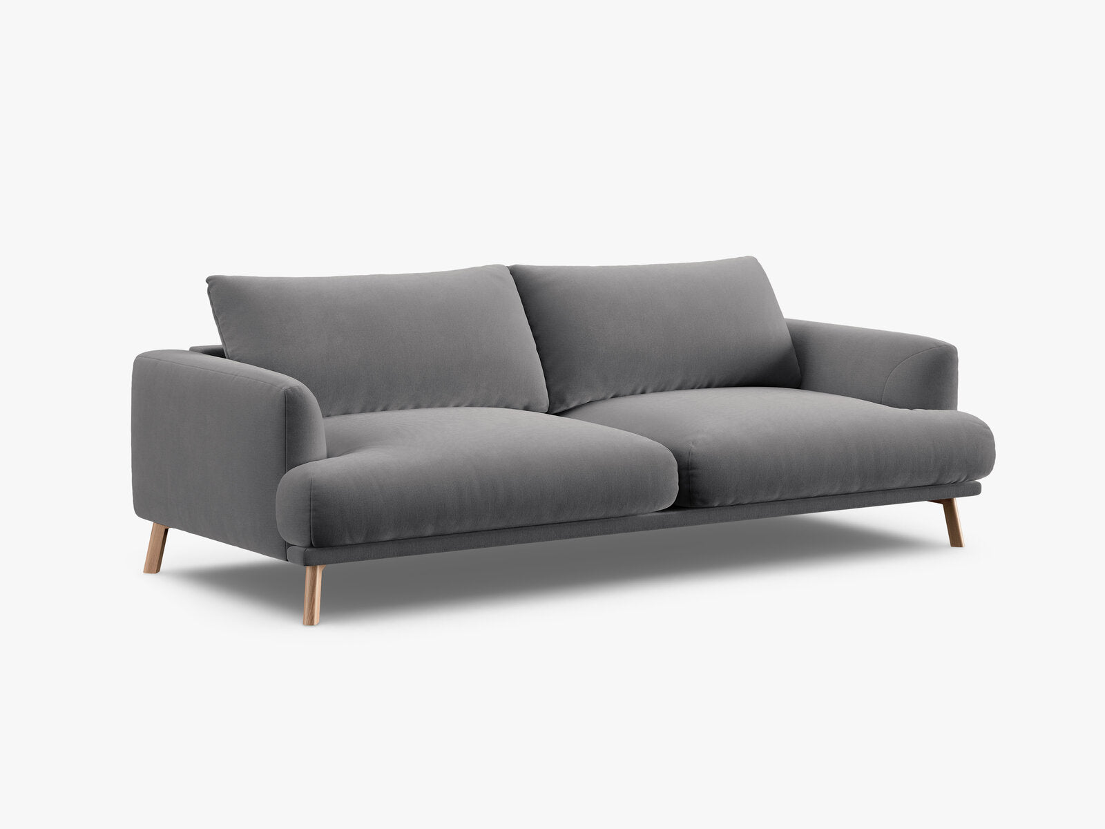 Micadoni Sofa Naomi 3-Sitzer Samt Salvador Grau