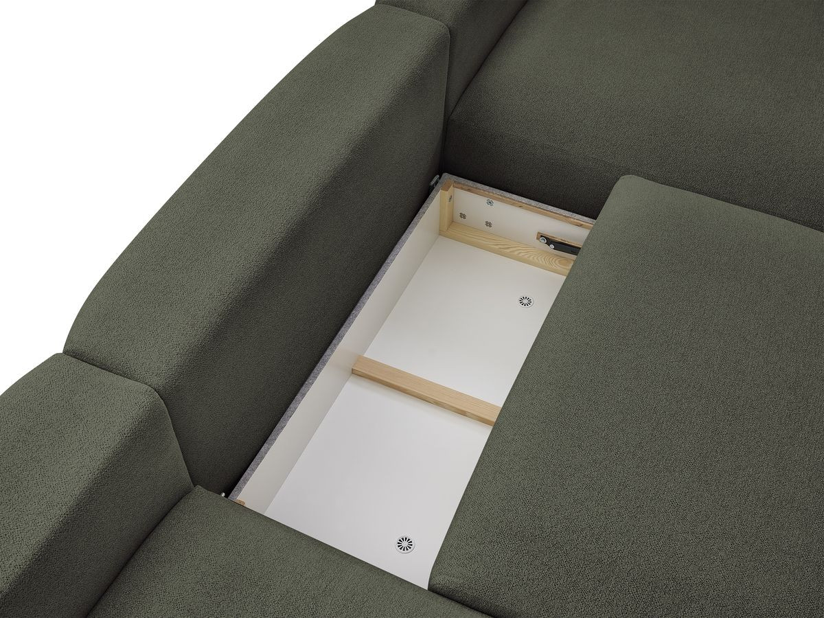 Bobochic Voltaire Wohnlandschaft 420 × 165 cm Melange-Stoff Grün