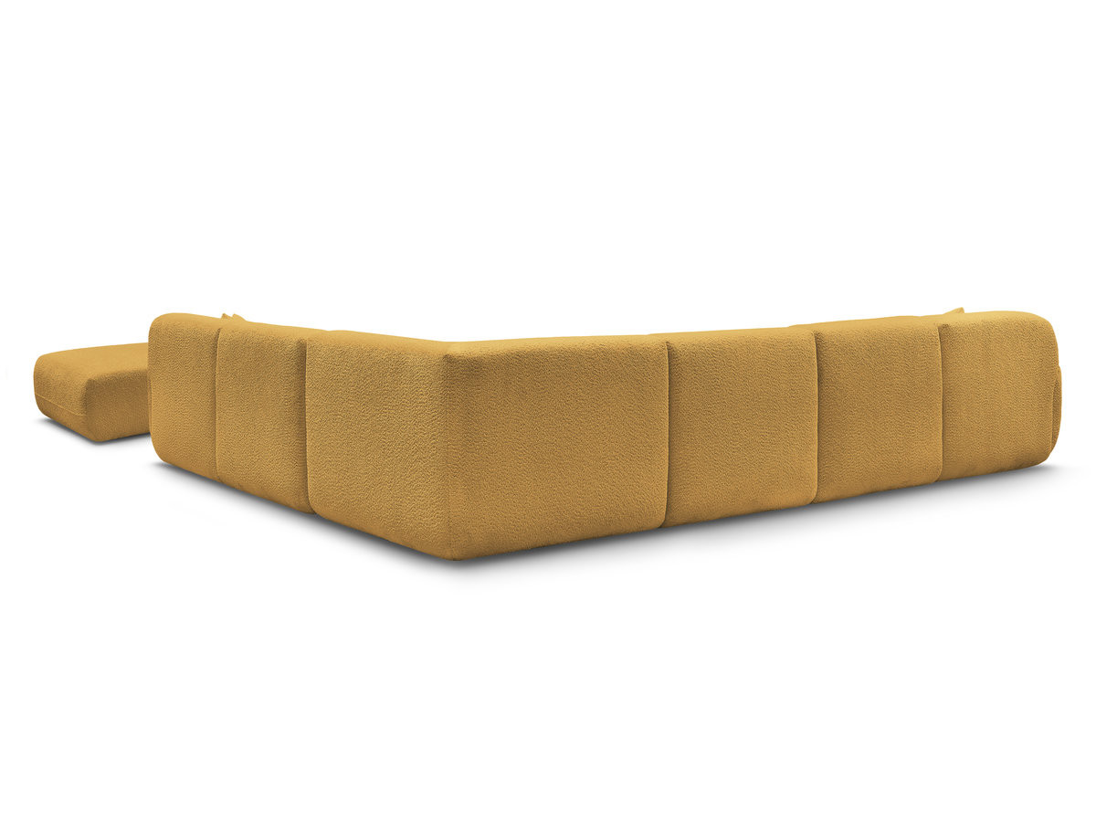Bobochic Anda Wohnlandschaft mit Pouf 373 × 289 cm Chenille Gelb Ecke rechts