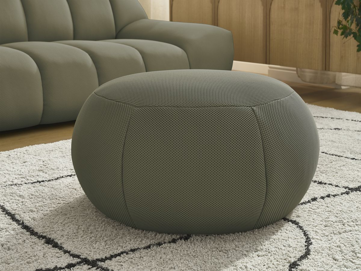 Bobochic Hayden Sofa 4-Sitzer mit Pouf Mesh-Stoff Grün