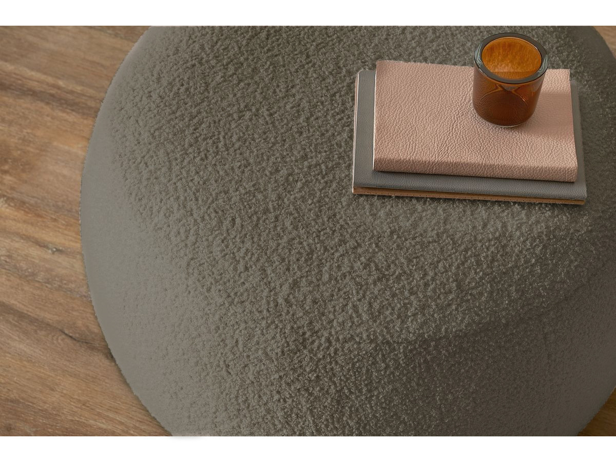 Bobochic Envy Schlafsofa 3-Sitzer mit Bettkasten und rundem Pouf Bouclé-Stoff Braun