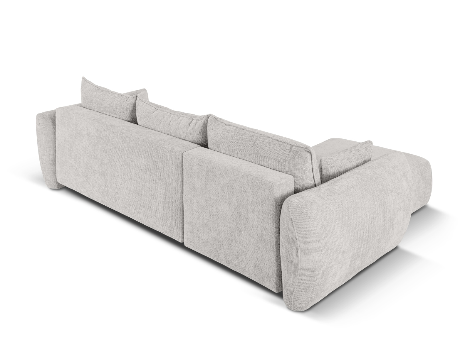 Cosmopolitan Design Ecksofa Matera 4-Sitzer mit Schlaffunktion Chenille Eden Silber Links