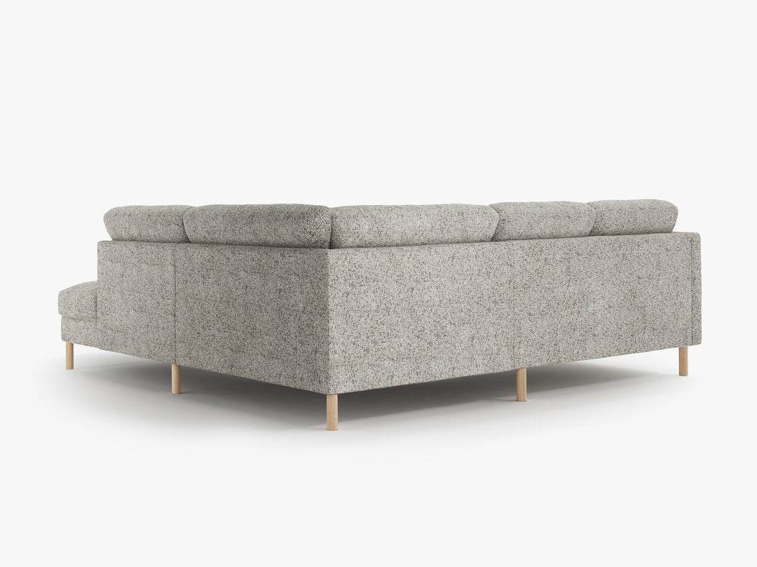 Micadoni Symmetrisches Ecksofa Eden 4-Sitzer Rechts Strukturierter Stoff Beige Melange