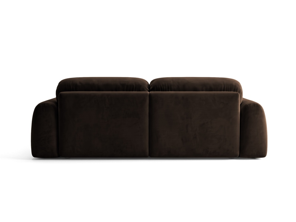 Cosmopolitan Design Ecksofa Milan 3-Sitzer Samt Bluvel Dunkelbraun Links