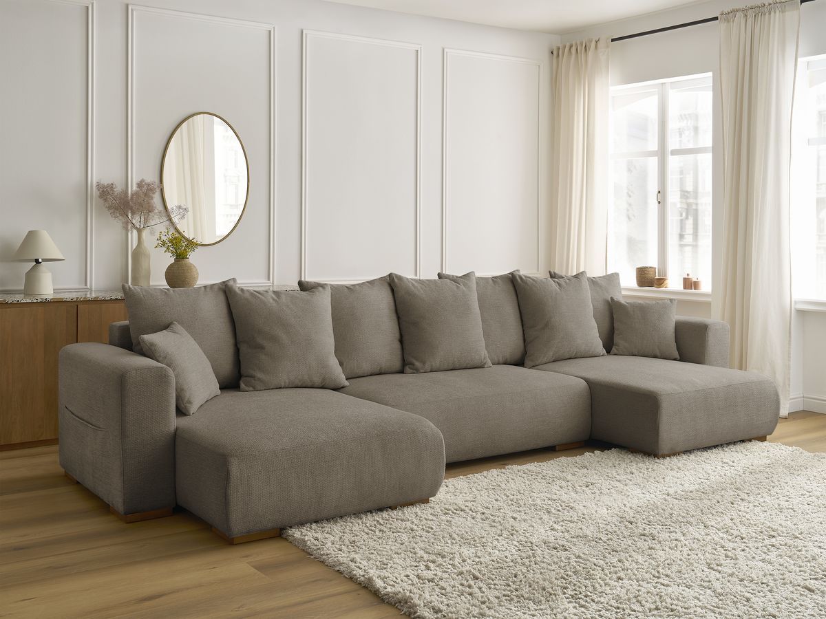 Bobochic Sidonie Wohnlandschaft Melange-Stoff Taupe