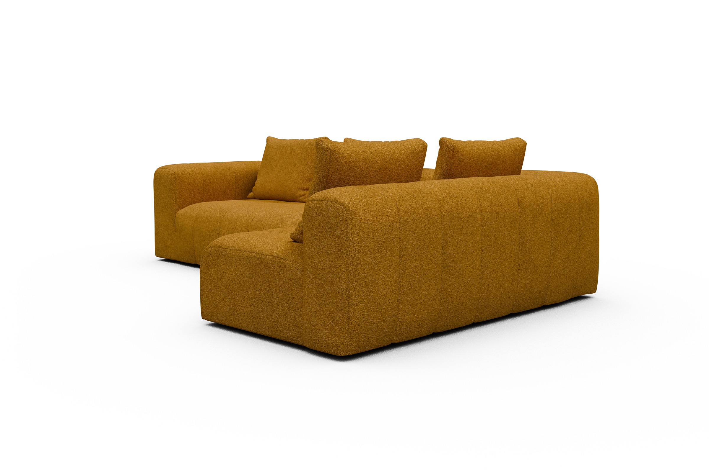 Ecksofa Hugo 2x 2,5-Sitzer Armlehne links Boucle-Ochre