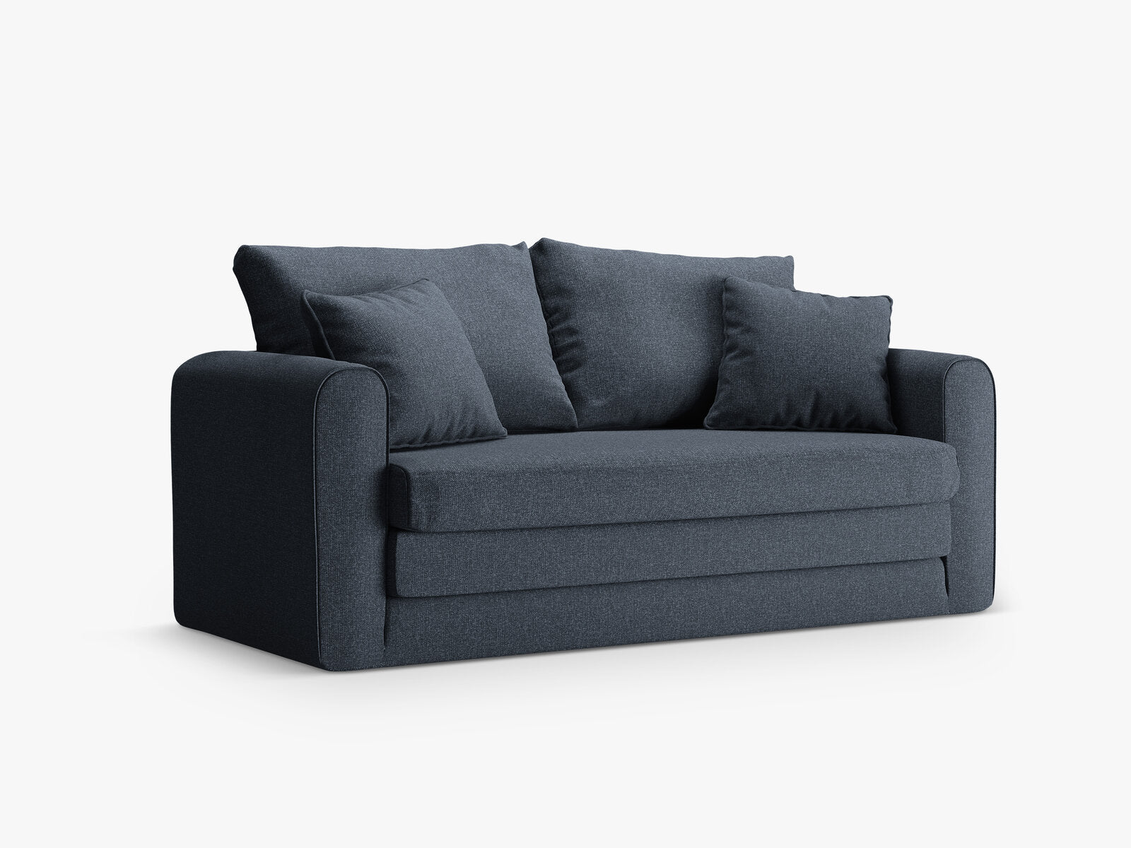 Micadoni Sofa Lido 2-Sitzer Strukturierter Stoff Dunkelblau