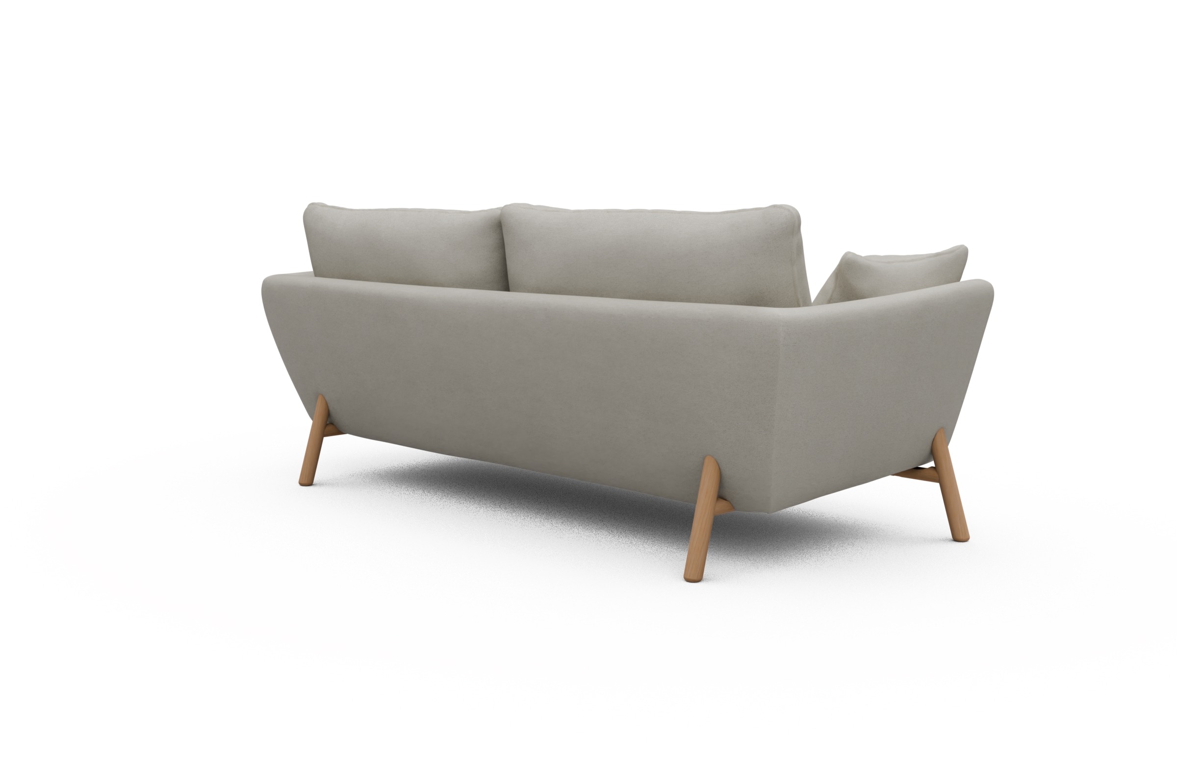 Sofa Emil 3-Sitzer Beinfarbe Eiche Natur Denari-Clean-Beige