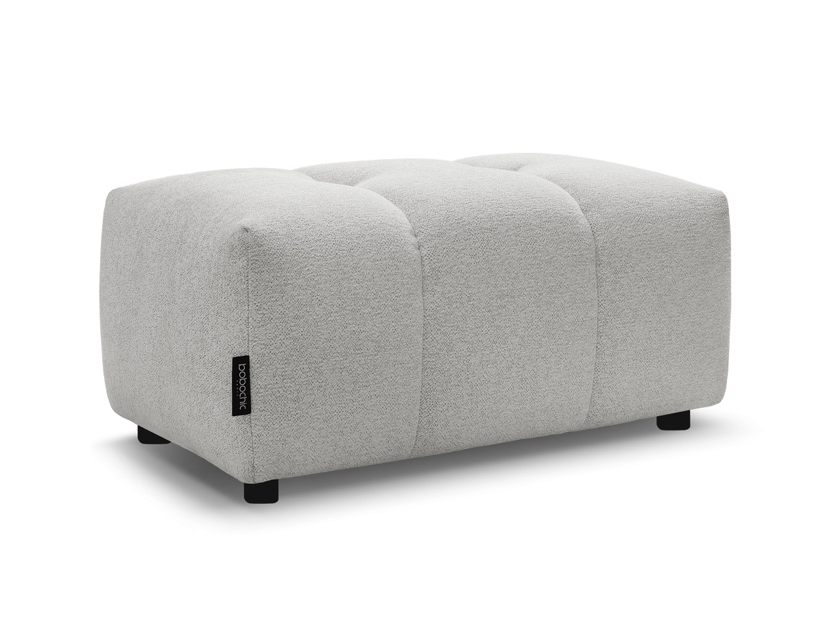 Bobochic Roxelane Pouf Melange-Stoff Hellgrau