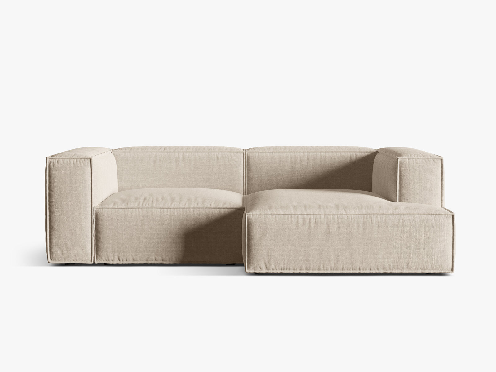 Micadoni Ecksofa Nuria 3-Sitzer Rechts Strukturierter Stoff Beige
