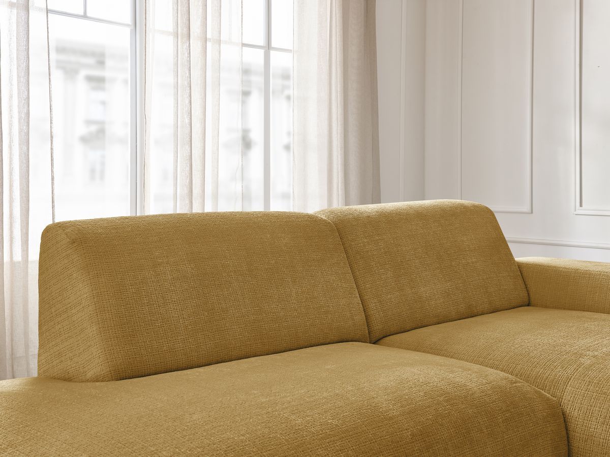 Bobochic Sirius Ecksofa 405 × 170 cm Strukturstoff Gelb Ecke rechts