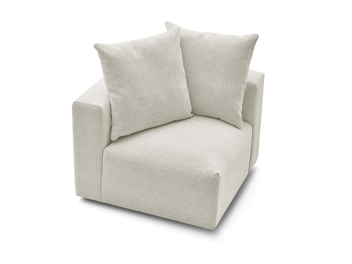 Bobochic Voltaire Eckmodul Melange-Stoff Weiß Ecke links