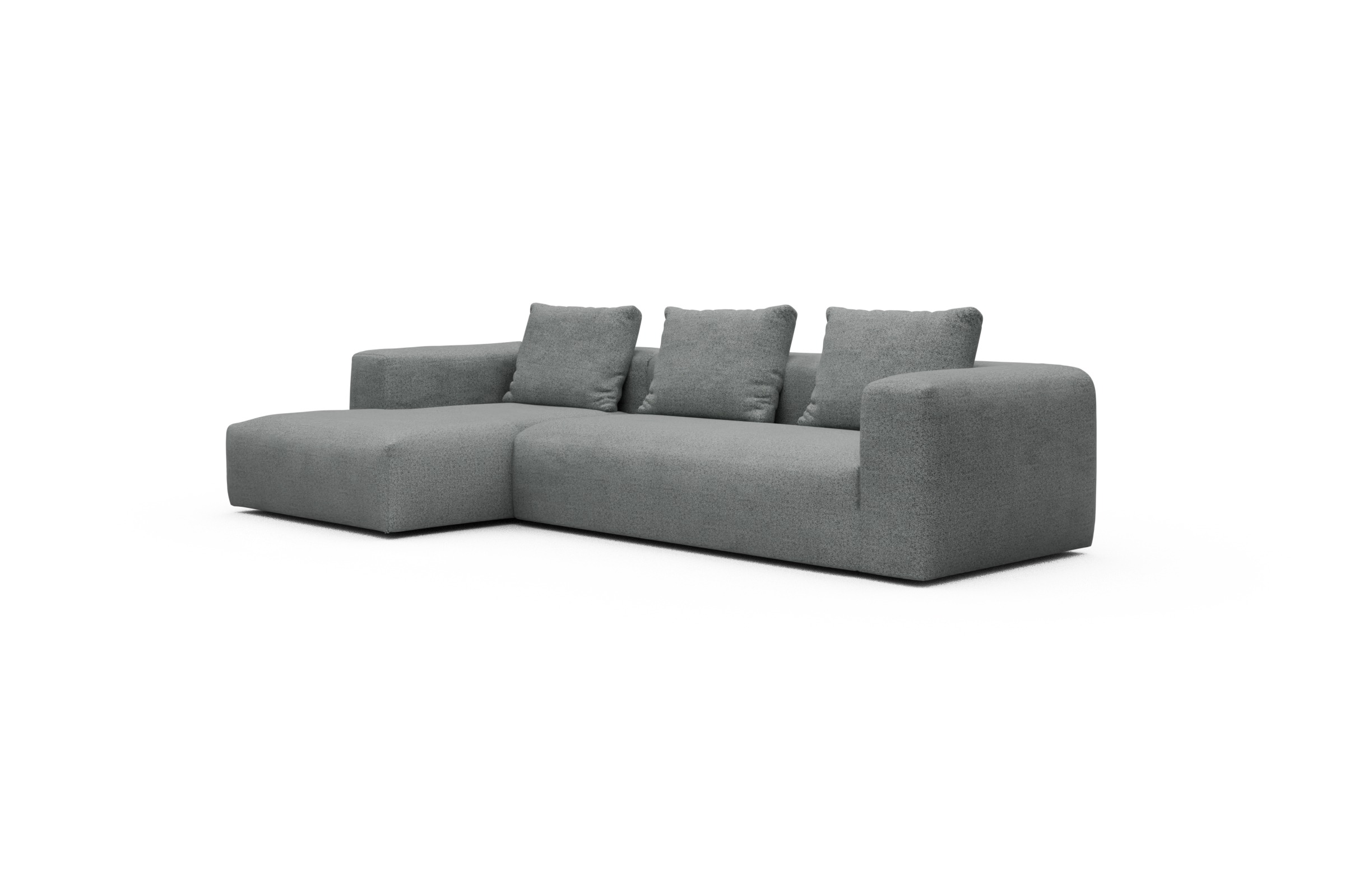Ecksofa Fred Chaiselongue links mit 2,5-Sitzer Aivi-Gravet-Grey