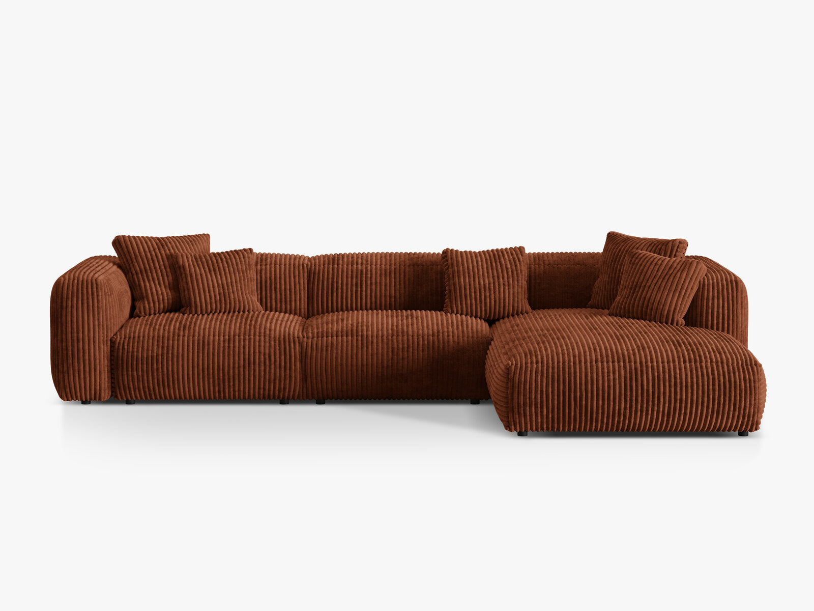 Micadoni Ecksofa Martina 3-Sitzer Rechts Kord Tilia Ziegel