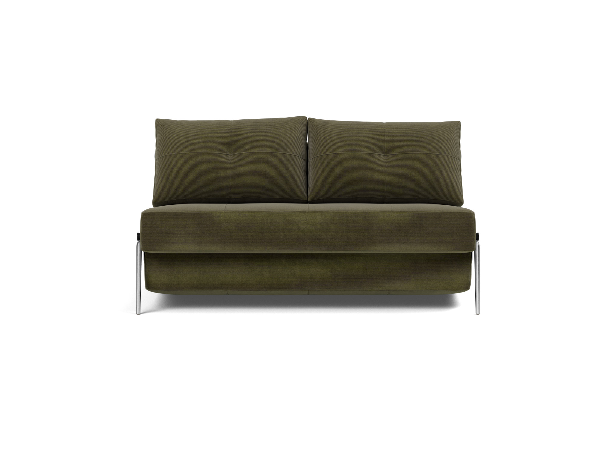 Schlafsofa Cubed 140 Kord Cordufine 316-Pine-Green Beine Aluminium