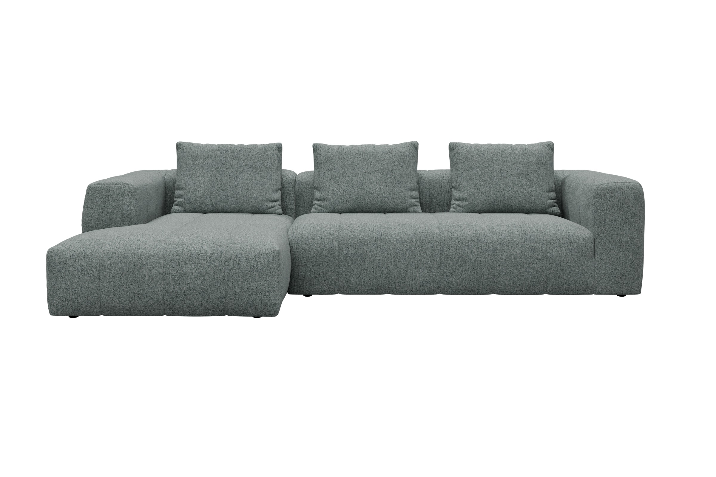 Hugo 2,5-Sitzer Armlehne rechts mit Chaiselongue Casone-Light-Mixed-Green moebelfaktor