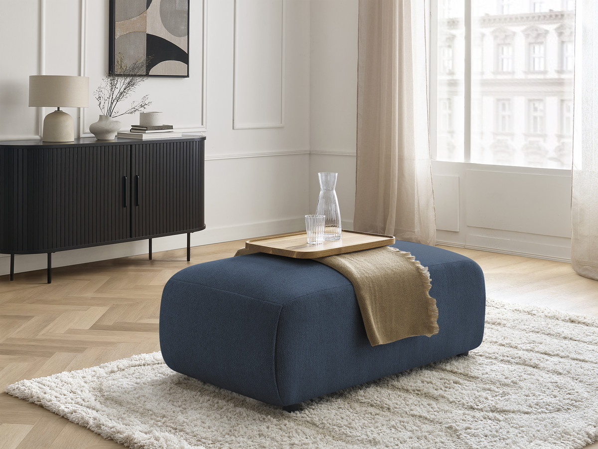 Bobochic Jana Pouf 63 × 114 cm Melange-Stoff Blau