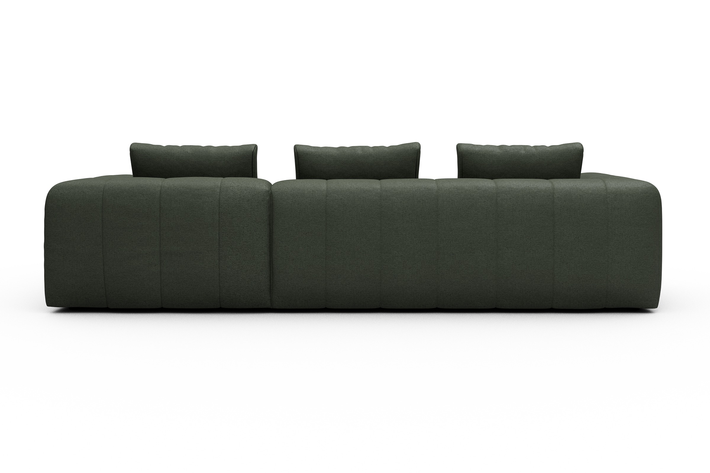 Ecksofa Hugo 2,5-Sitzer Armlehne links mit Chaiselongue Denari-Forest-Green