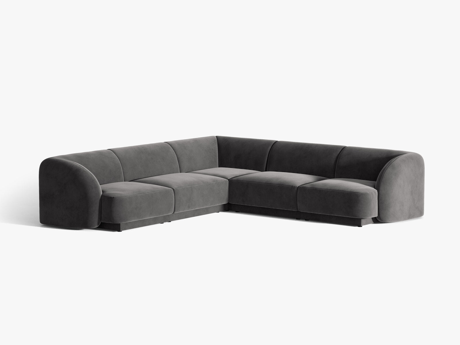 Micadoni 5-Sitzer Symmetrisches Ecksofa Miley Samt Bluvel Grau