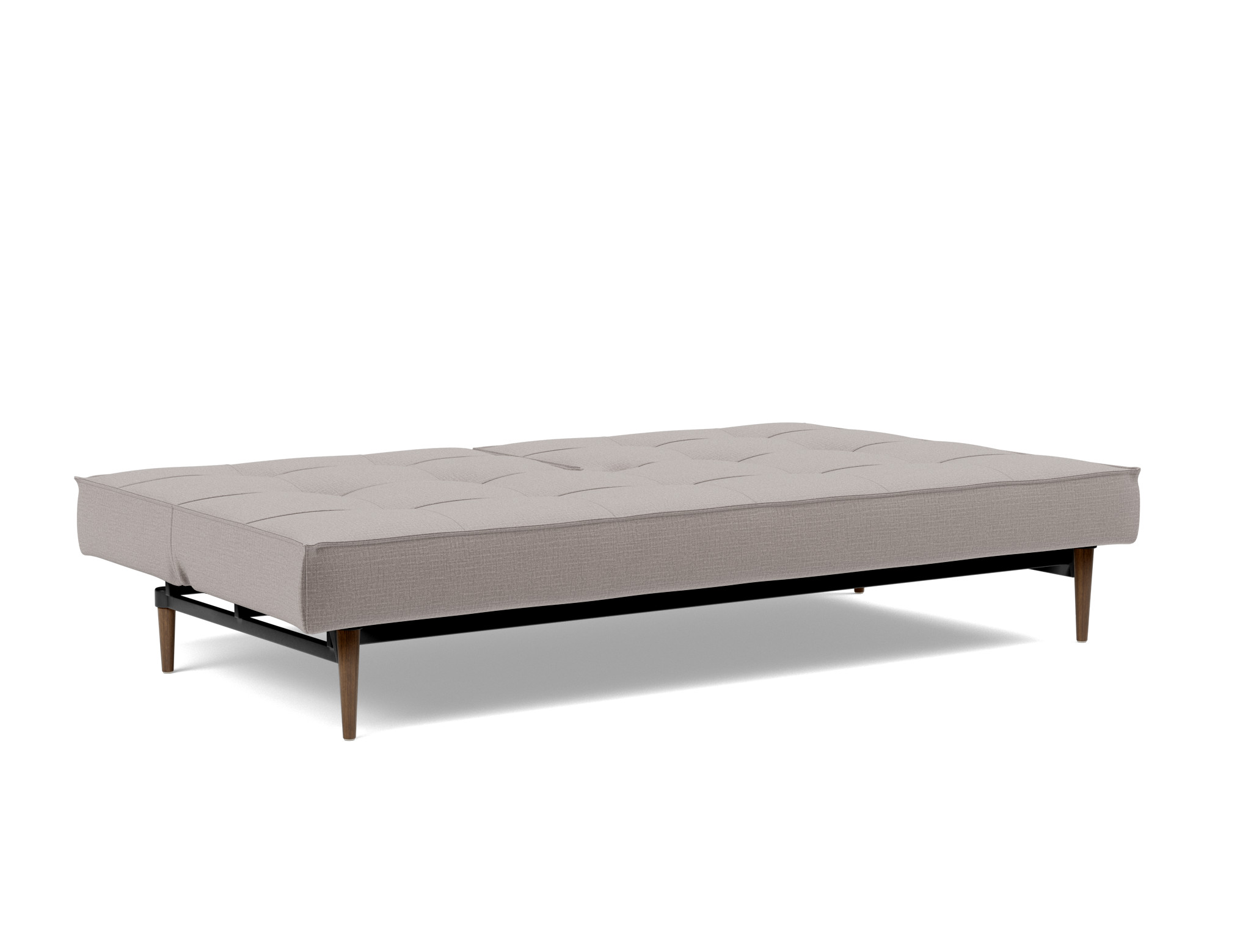Schlafsofa Splitback Chenille Esina 418-Truffle Beine Styletto Eiche dunkel