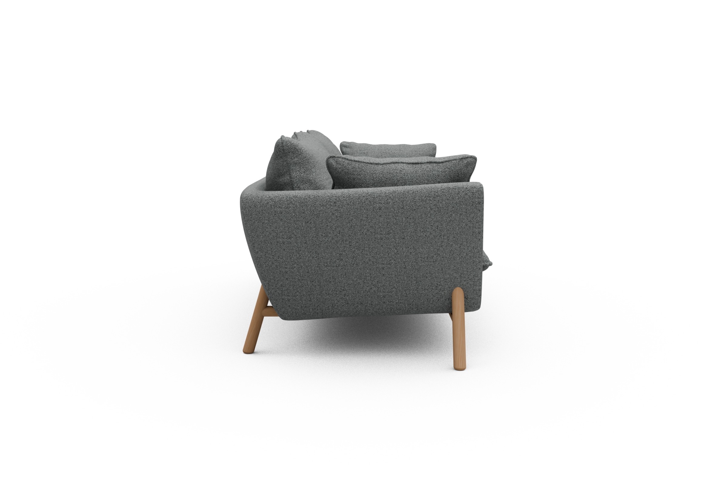 Sofa Emil PREMIUM 3-Sitzer Beinfarbe Eiche Natur Aivi-Gravet-Grey