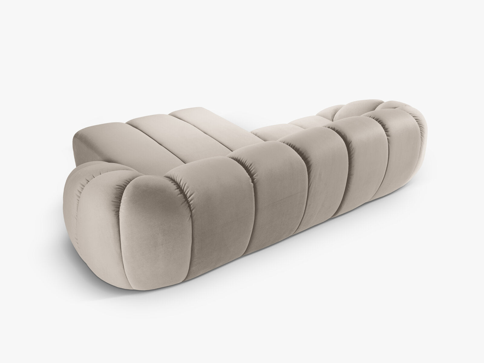 Micadoni Ecksofa Diana 3-Sitzer Rechts Samt Beige