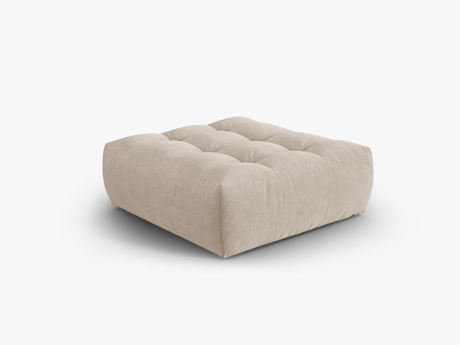 Micadoni Hocker Bloom 1-Sitzer Strukturierter Stoff Wind Helles Beige