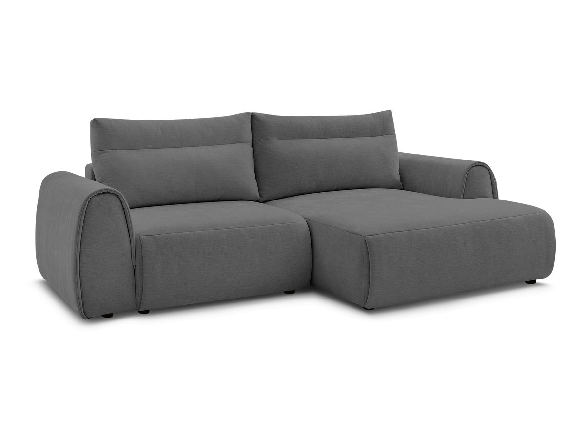 Bobochic Aden Ecksofa 246 × 152 cm Stoff Dunkelgrau Ecke rechts