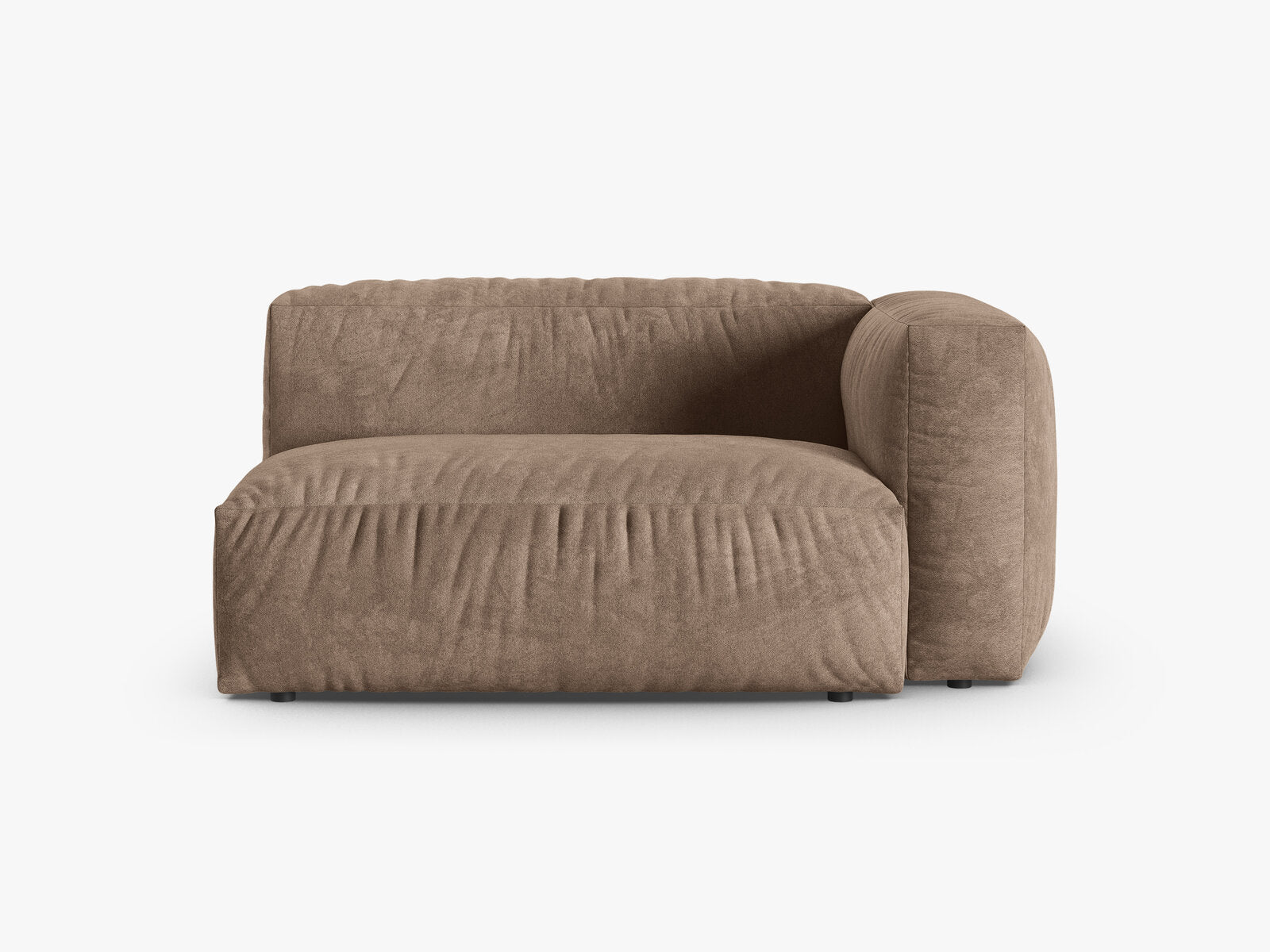 Micadoni Eckmodul mit Armlehne Martina 1-Sitzer Groß 90cm Sitztiefe Rechts Samt Vogue Dunkelbeige