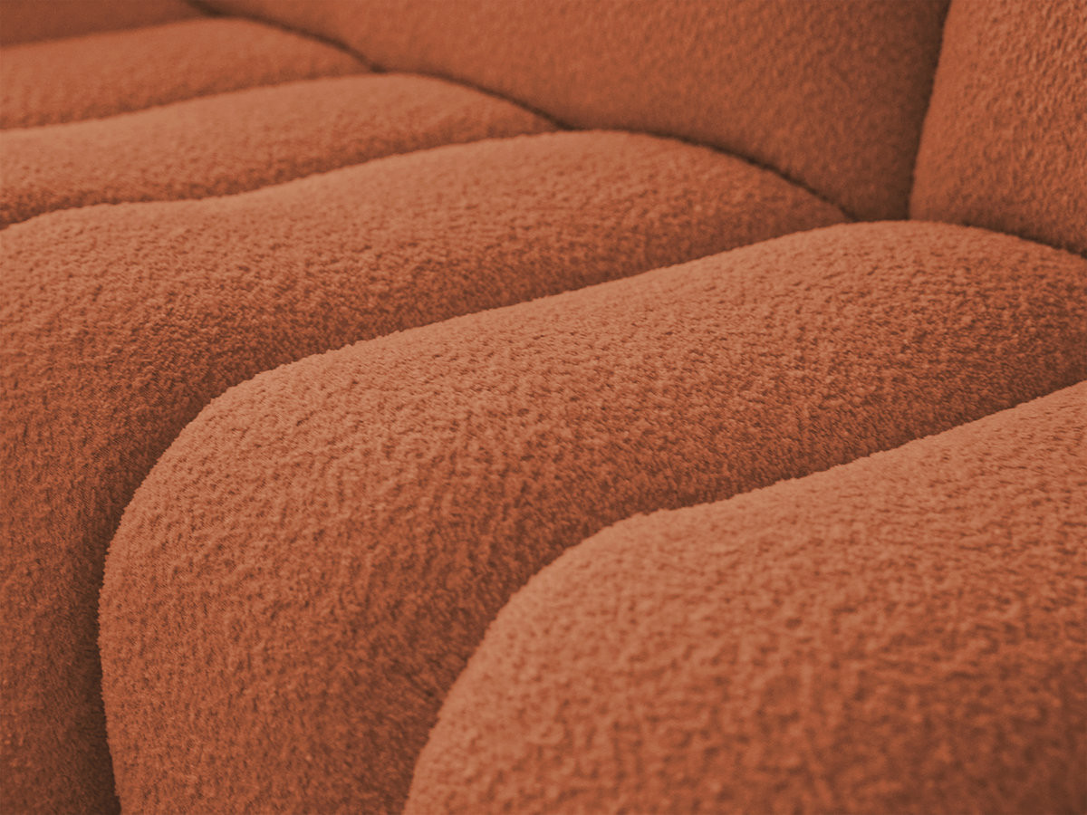 Bobochic Azra Ecksofa 319 × 178 cm Bouclé-Stoff Orange Ecke links
