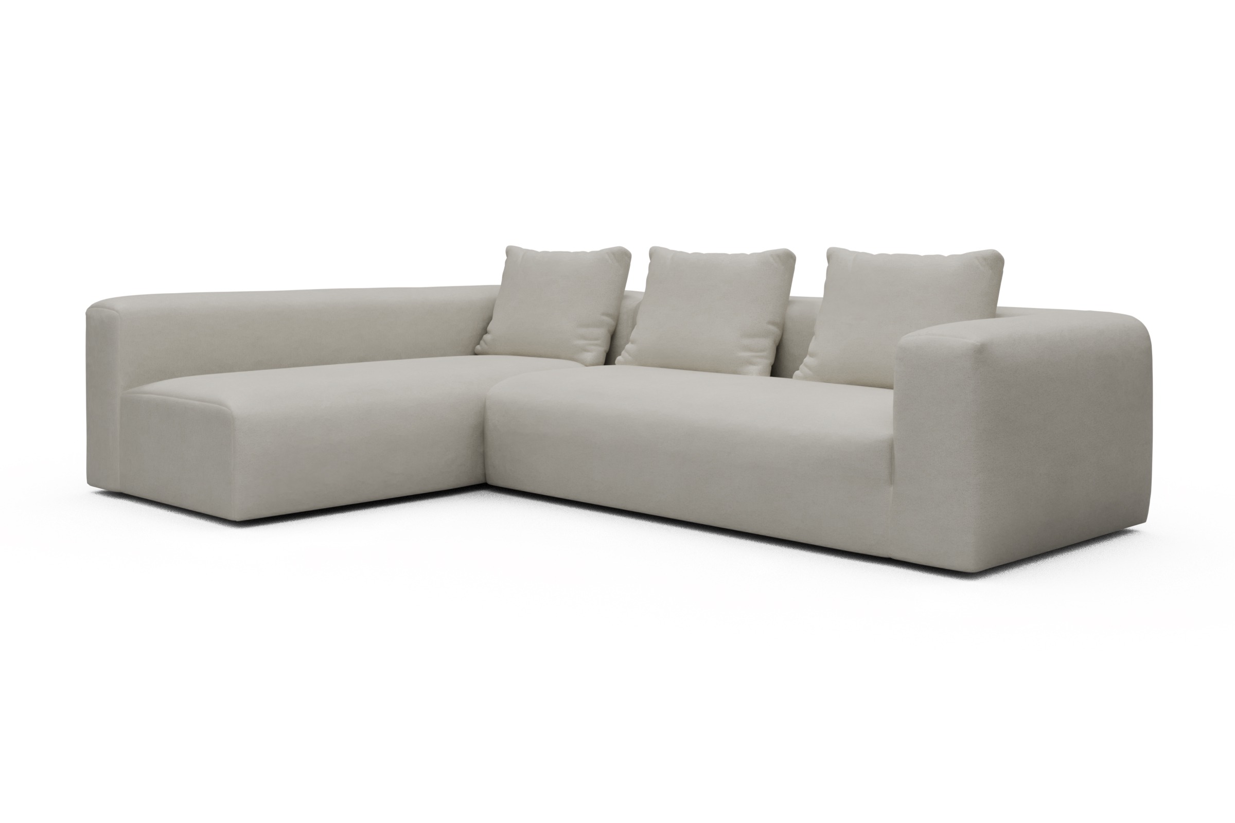 Ecksofa Fred 2x 2,5-Sitzer links offen Denari-Clean-Beige