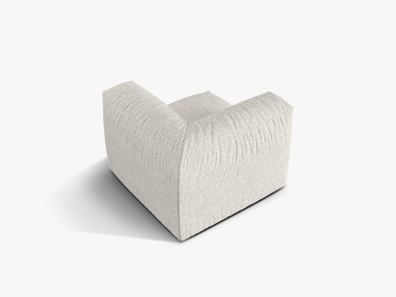 Micadoni Eckmodul Martina 1-Sitzer Klein Boucle Monet Grau Beige Melange