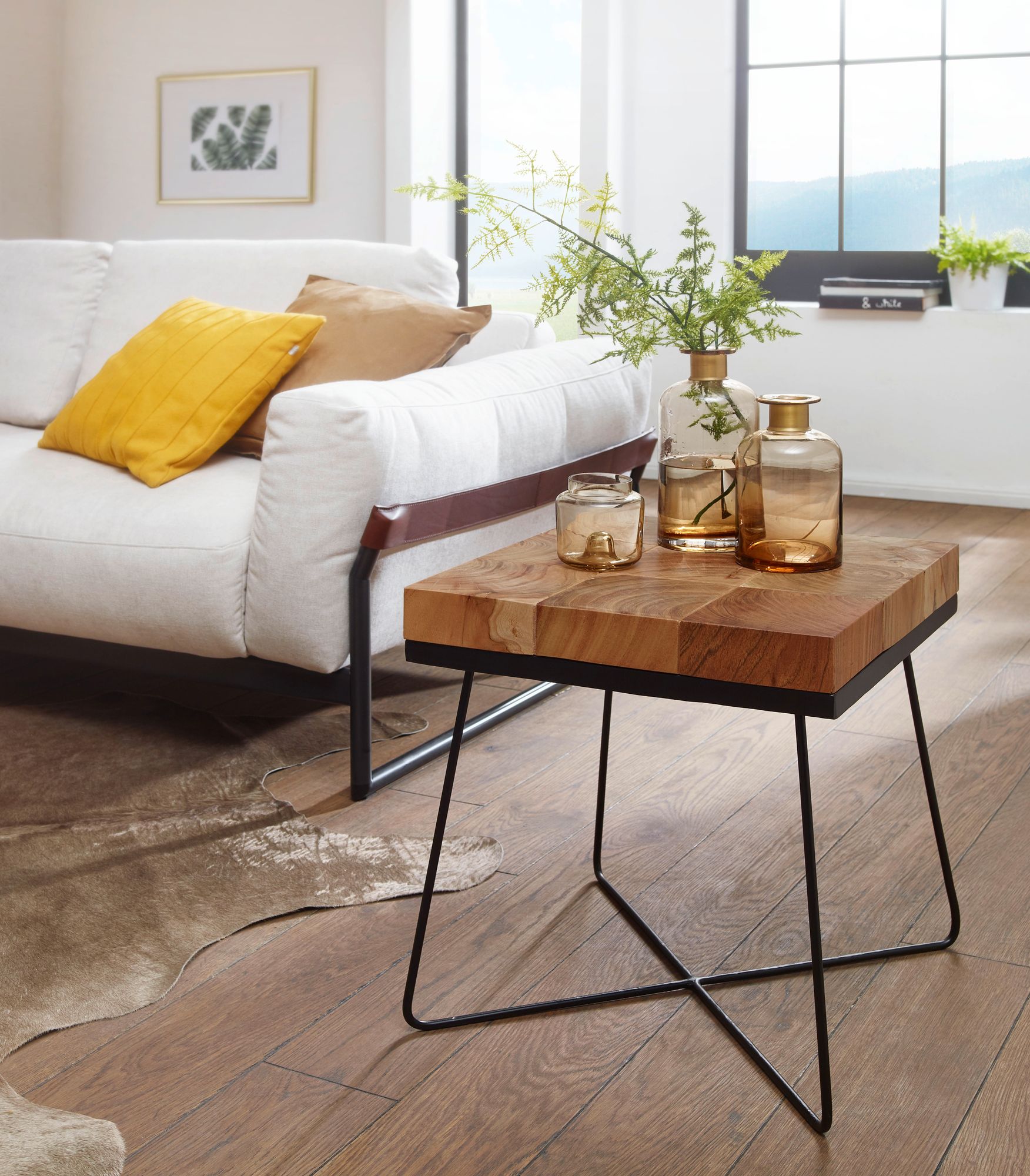 Beistelltisch Akranes Akazie Massivholz 45 × 45 × 51 cm