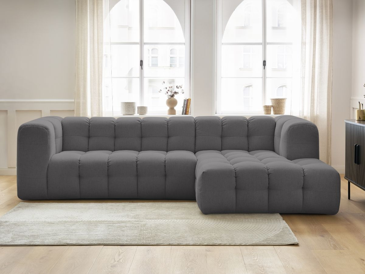 Bobochic Cloud Ecksofa 288 × 184 cm Stoff Dunkelgrau Ecke rechts