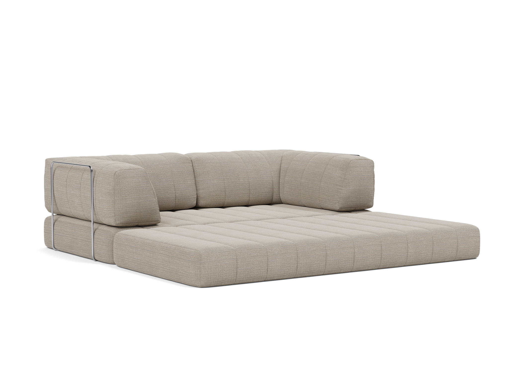 Schlafsofa CozyPad mit Armlehnen Strukturierter Stoff Kenya 579-Gravel