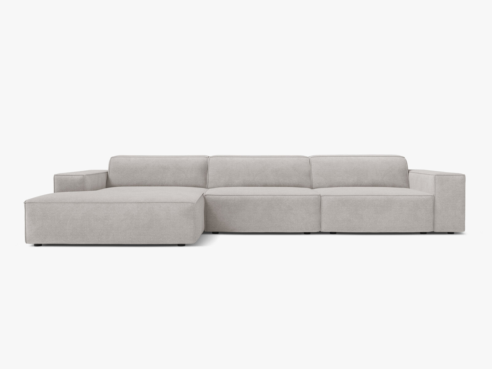 Micadoni Ecksofa Jodie 4-Sitzer Strukturierter Stoff Liberty Hellgrau Links