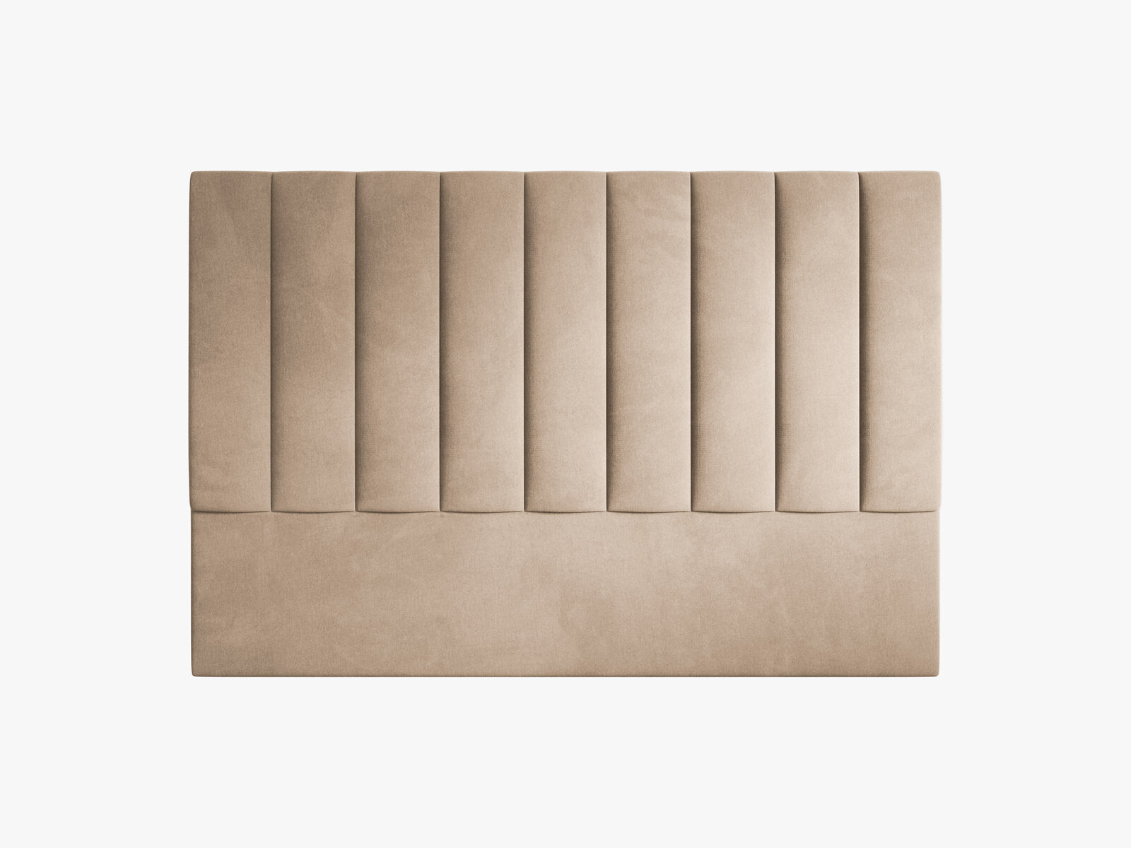 Micadoni Marl Samtiger Kopfteil 140 cm (H 120 cm) Samt Magic Velvet Mandelbeige 180x120