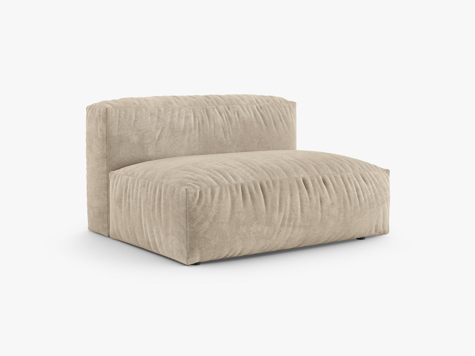 Micadoni Mittelmodul Martina 1-Sitzer Groß 90cm Sitztiefe Samt Vogue Helles Beige