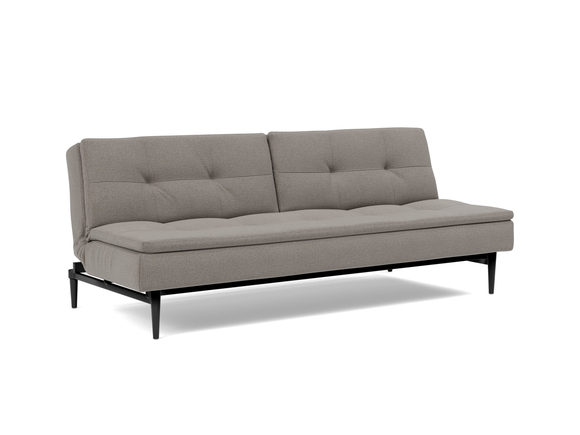 Schlafsofa Dublexo Flachgewebe Mixed Dance 521-Grey Beine Styletto Eiche schwarz