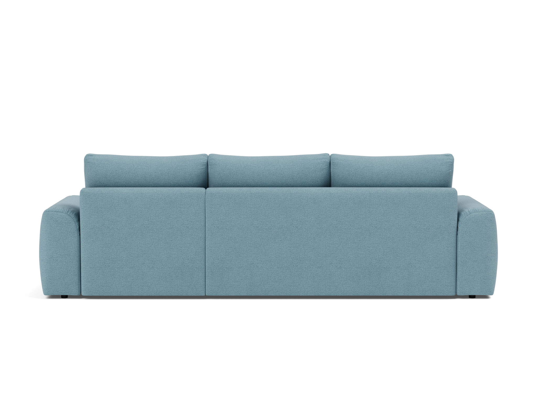Schlafsofa Norum mit Chaiselongue und Chunky-Armlehnen Flachgewebe Mixed Dance 525-Light-Blue
