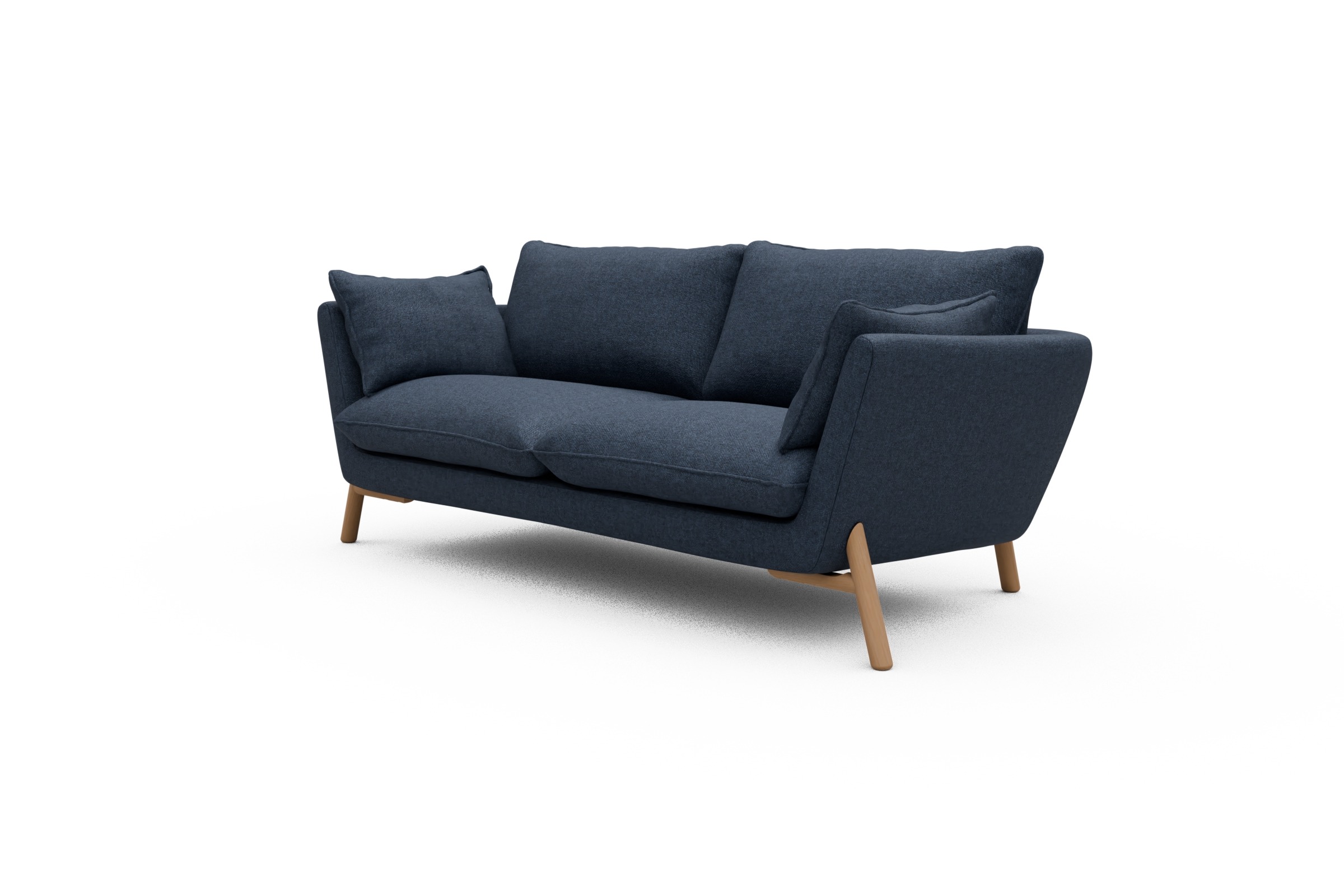 Sofa Emil 2-Sitzer Beinfarbe Eiche Natur Sama-Deep-Blue